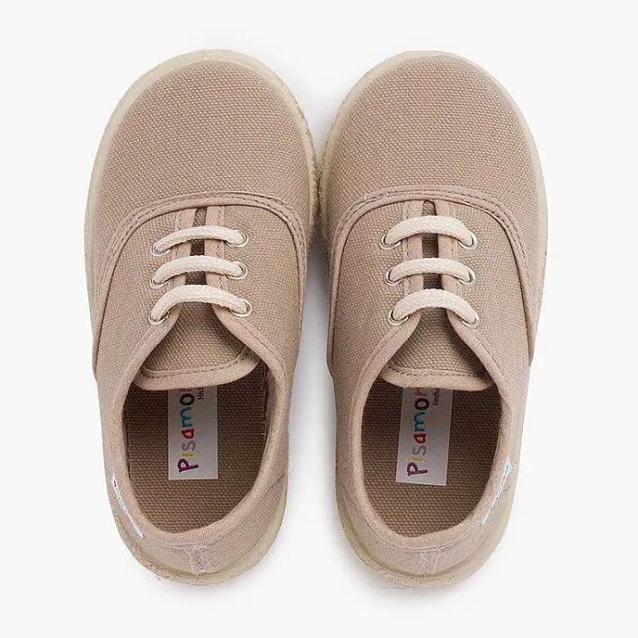Pisamonas Espadrilles>Canvas Trainers With Espadrilles Laces And Sole