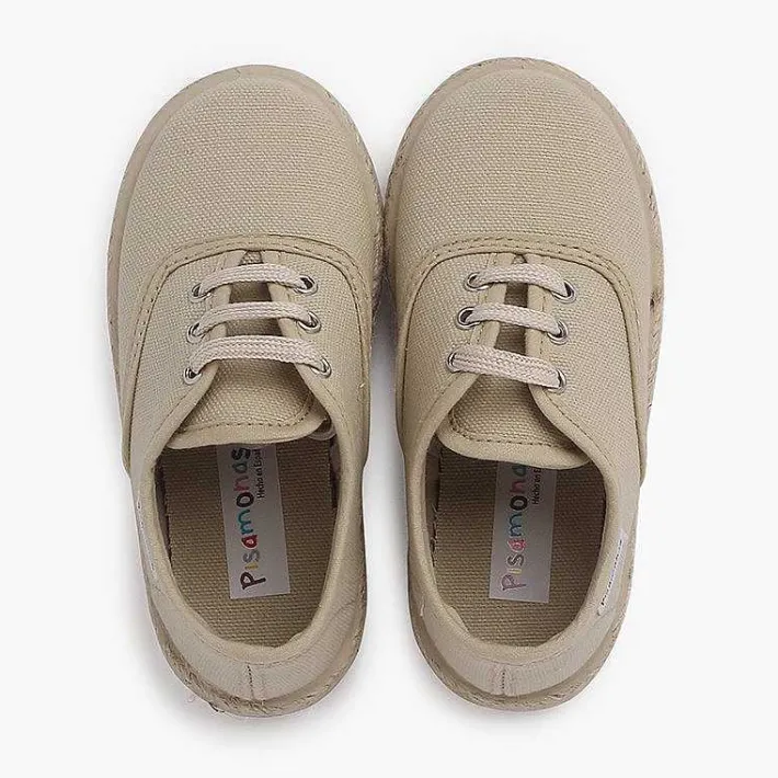 Pisamonas Espadrilles>Canvas Trainers With Espadrilles Laces And Sole