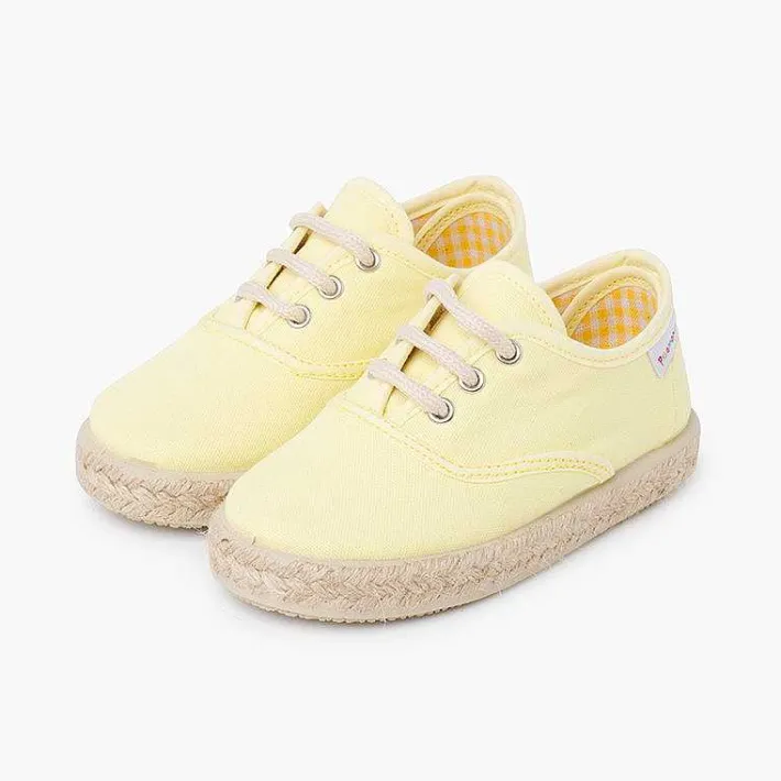 Pisamonas Espadrilles>Canvas Trainers With Espadrilles Laces And Sole