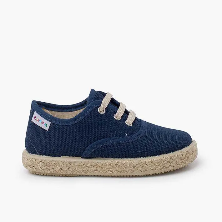 Pisamonas Espadrilles>Canvas Trainers With Espadrilles Laces And Sole