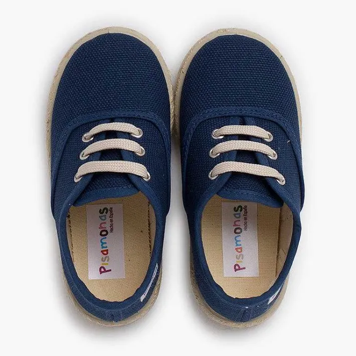Pisamonas Espadrilles>Canvas Trainers With Espadrilles Laces And Sole