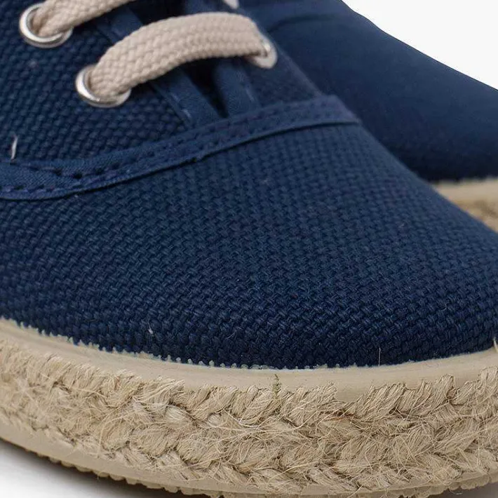 Pisamonas Espadrilles>Canvas Trainers With Espadrilles Laces And Sole
