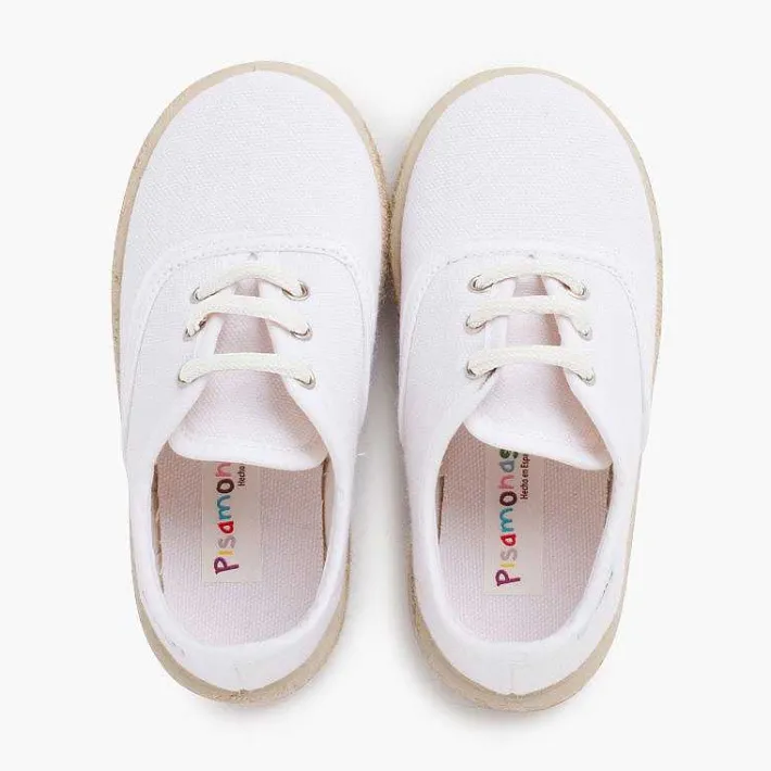 Pisamonas Espadrilles>Canvas Trainers With Espadrilles Laces And Sole