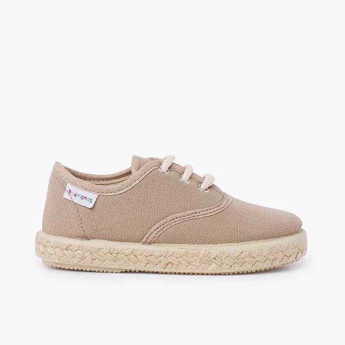 Pisamonas Espadrilles>Canvas Trainers With Espadrilles Laces And Sole
