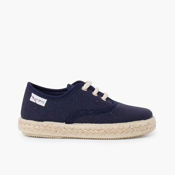 Pisamonas Espadrilles>Canvas Trainers With Espadrilles Laces And Sole