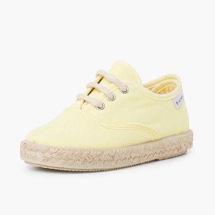 Pisamonas Espadrilles>Canvas Trainers With Espadrilles Laces And Sole