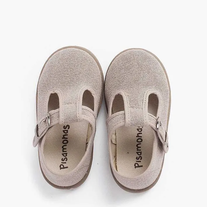 Pisamonas T-Bar Shoes>Casual T-Bar Shoes With Sport Sole Same Tone