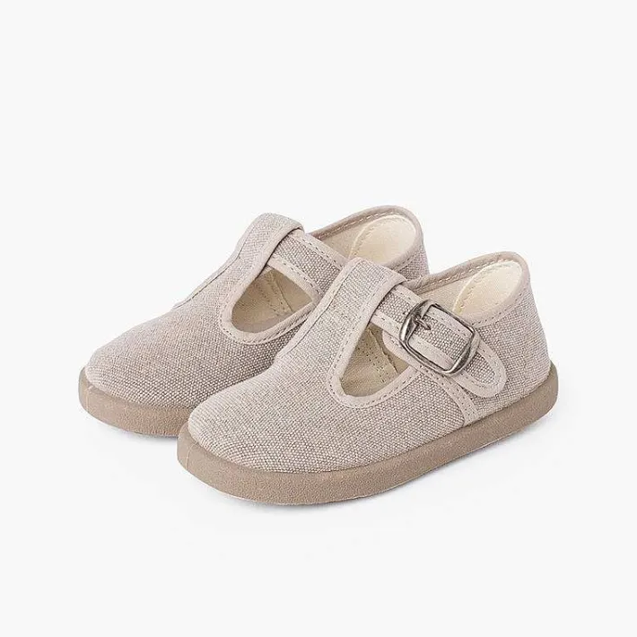 Pisamonas T-Bar Shoes>Casual T-Bar Shoes With Sport Sole Same Tone