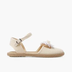 Pisamonas Espadrilles>Ceremony Linen Espadrilles With Rustic Bow