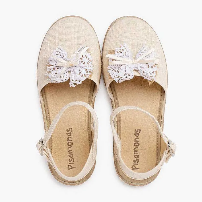 Pisamonas Espadrilles>Ceremony Linen Espadrilles With Rustic Bow