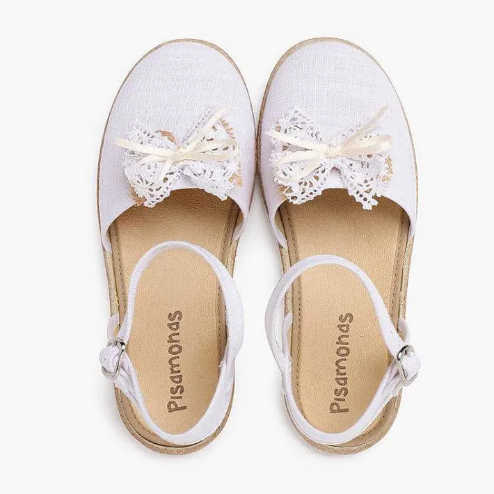 Pisamonas Espadrilles>Ceremony Linen Espadrilles With Rustic Bow