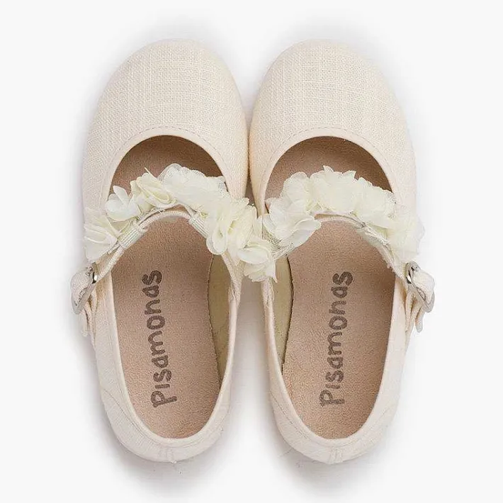 Pisamonas Communion Shoes>Ceremony Mary Janes Flower Straps