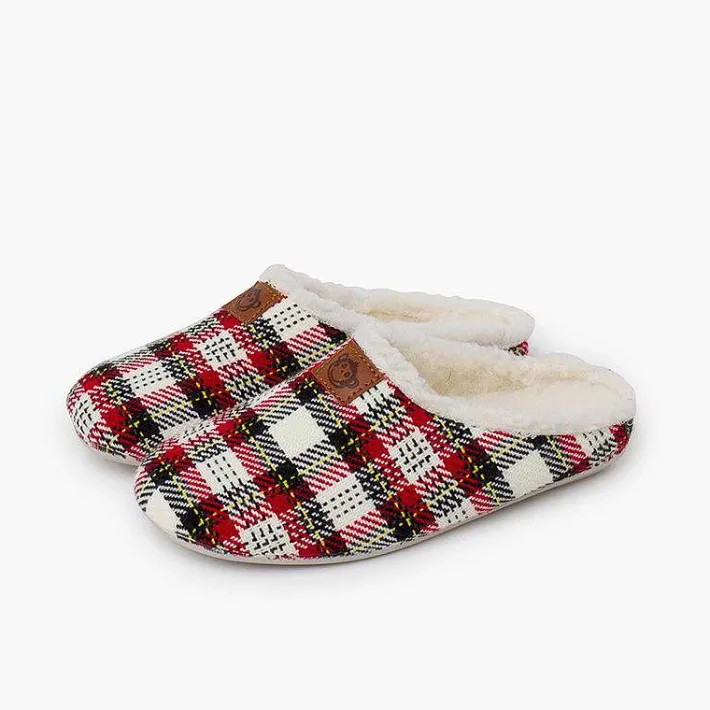 Pisamonas Slippers>Checked Pure Wool Slippers Colour Cuadros