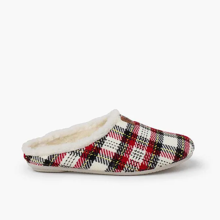 Pisamonas Slippers>Checked Pure Wool Slippers Colour Cuadros