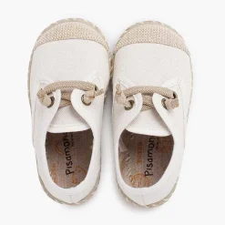 Pisamonas Communion Shoes>Children'S Blucher With Jute Toe Cap And Elastic Laces