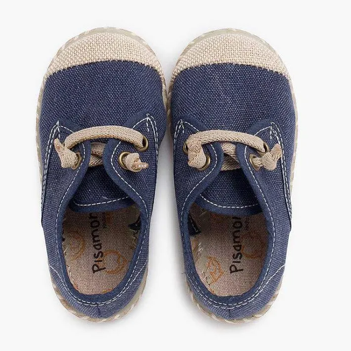 Pisamonas Communion Shoes>Children'S Blucher With Jute Toe Cap And Elastic Laces