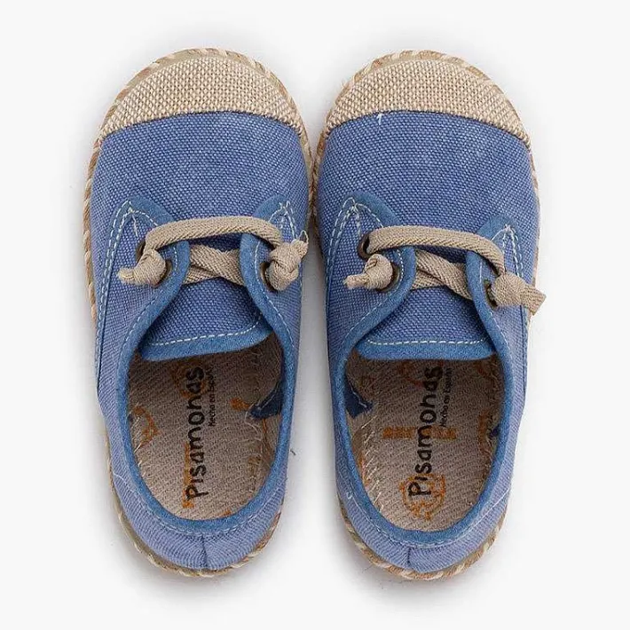 Pisamonas Communion Shoes>Children'S Blucher With Jute Toe Cap And Elastic Laces