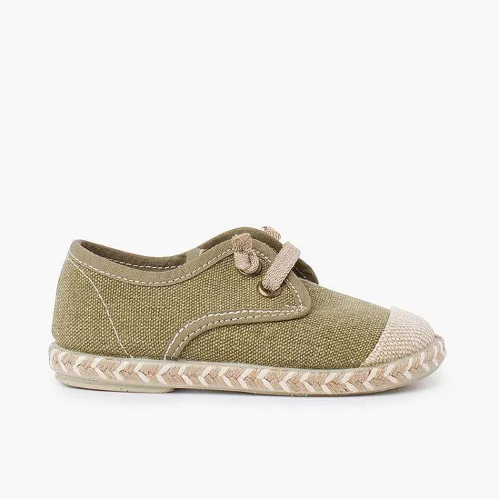 Pisamonas Communion Shoes>Children'S Blucher With Jute Toe Cap And Elastic Laces