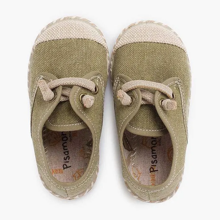 Pisamonas Communion Shoes>Children'S Blucher With Jute Toe Cap And Elastic Laces