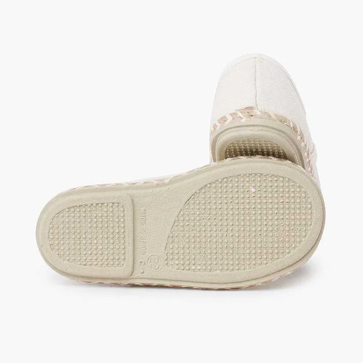 Pisamonas Communion Shoes>Children'S Blucher With Jute Toe Cap And Elastic Laces