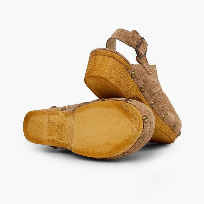 Pisamonas Sandals>Clogs With Wood-Like Soles