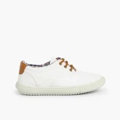 Pisamonas Trainers>Contrast Lace-Up Canvas Sneakers