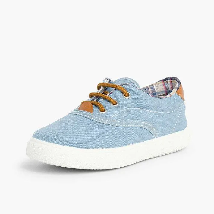 Pisamonas Trainers>Contrast Lace-Up Canvas Sneakers