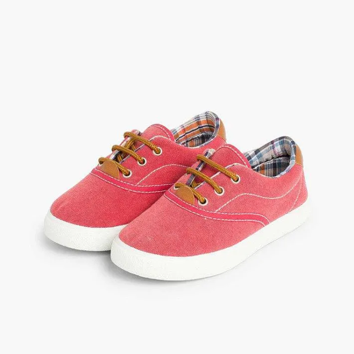 Pisamonas Trainers>Contrast Lace-Up Canvas Sneakers