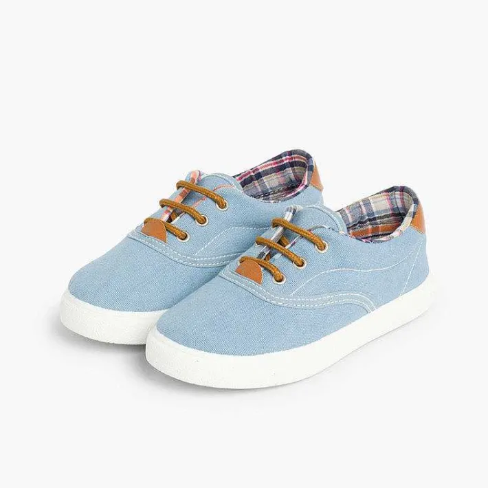 Pisamonas Trainers>Contrast Lace-Up Canvas Sneakers