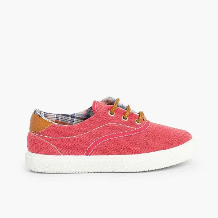 Pisamonas Trainers>Contrast Lace-Up Canvas Sneakers