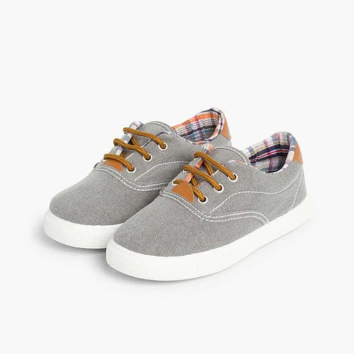 Pisamonas Trainers>Contrast Lace-Up Canvas Sneakers