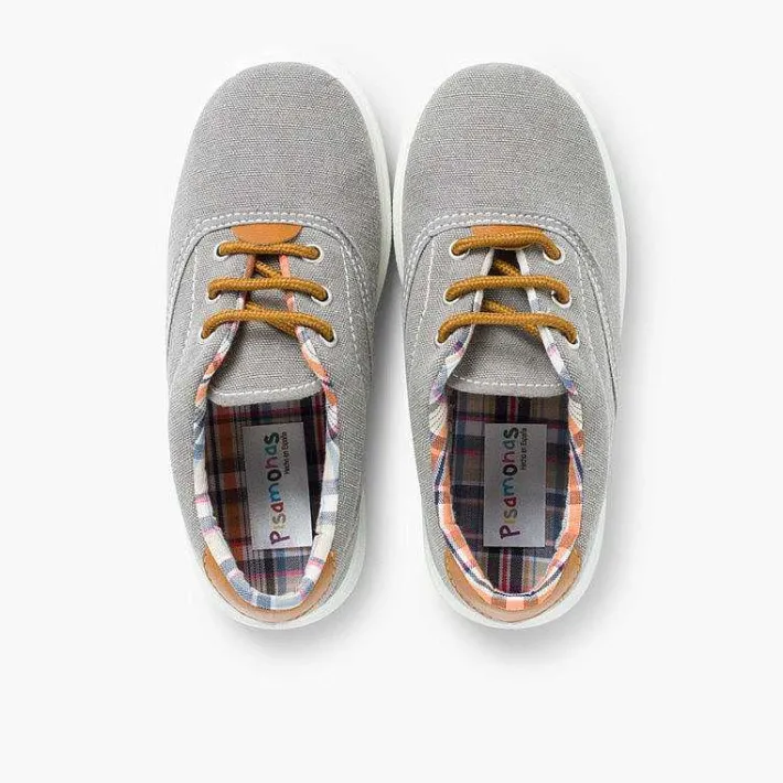 Pisamonas Trainers>Contrast Lace-Up Canvas Sneakers