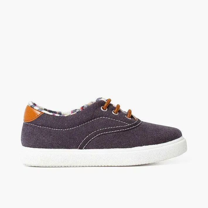 Pisamonas Trainers>Contrast Lace-Up Canvas Sneakers