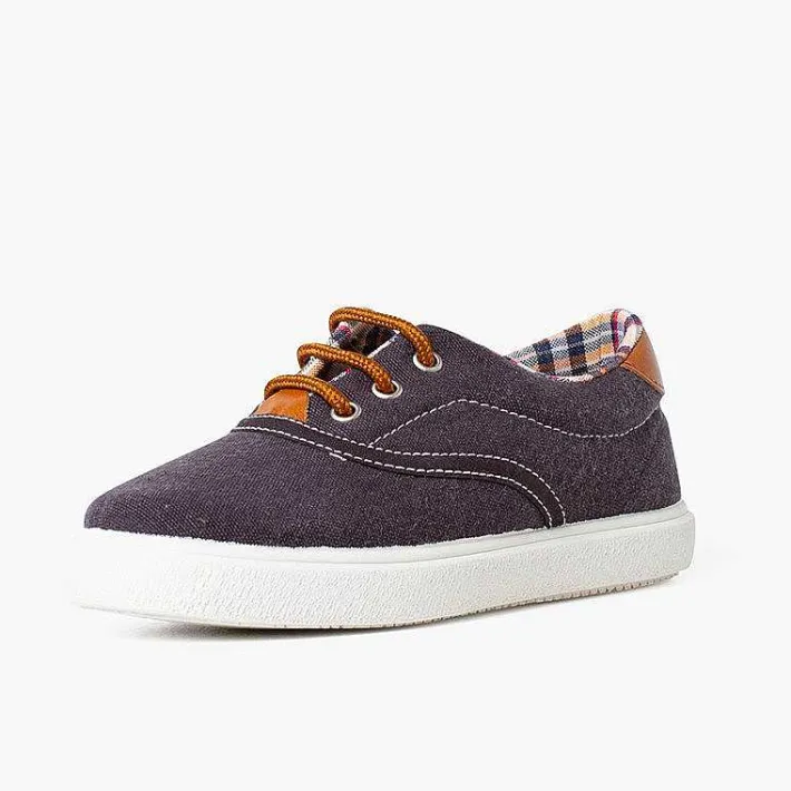 Pisamonas Trainers>Contrast Lace-Up Canvas Sneakers