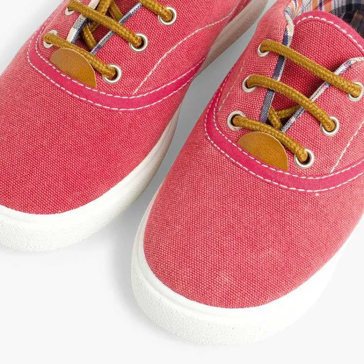 Pisamonas Trainers>Contrast Lace-Up Canvas Sneakers