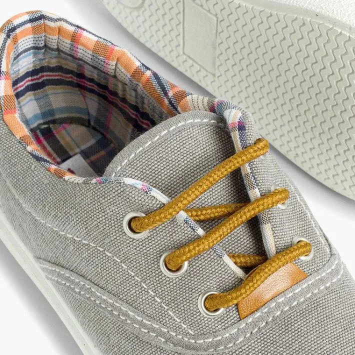Pisamonas Trainers>Contrast Lace-Up Canvas Sneakers