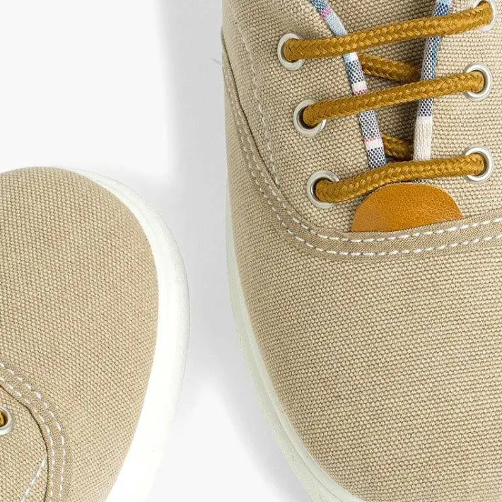 Pisamonas Trainers>Contrast Lace-Up Canvas Sneakers