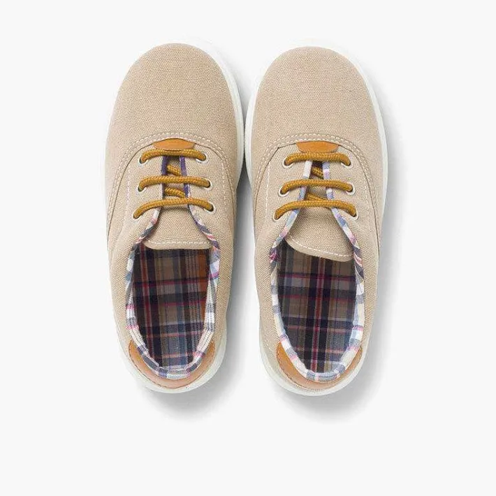 Pisamonas Trainers>Contrast Lace-Up Canvas Sneakers