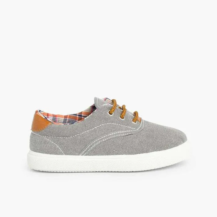 Pisamonas Trainers>Contrast Lace-Up Canvas Sneakers