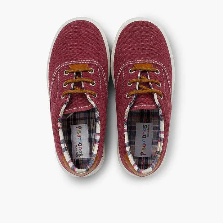Pisamonas Trainers>Contrast Lace-Up Canvas Sneakers