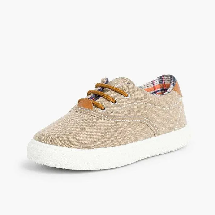 Pisamonas Trainers>Contrast Lace-Up Canvas Sneakers