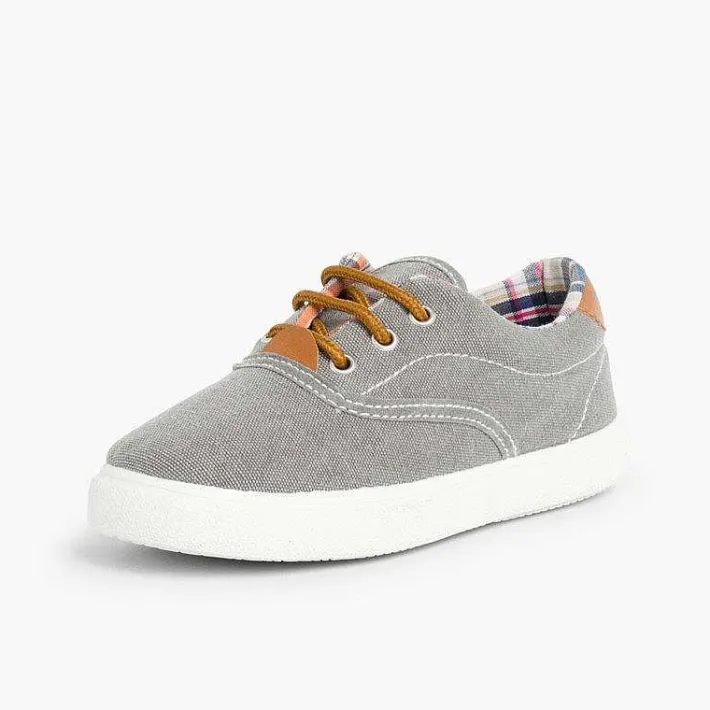 Pisamonas Trainers>Contrast Lace-Up Canvas Sneakers