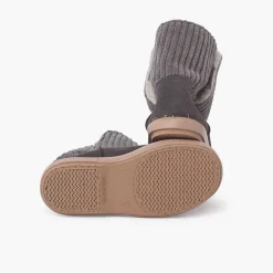 Pisamonas Boots>Corduroy And Suede Boots With Sheepskin Lining