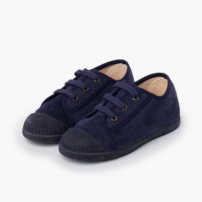 Pisamonas Trainers>Corduroy Rubber Toe Cap Sneakers
