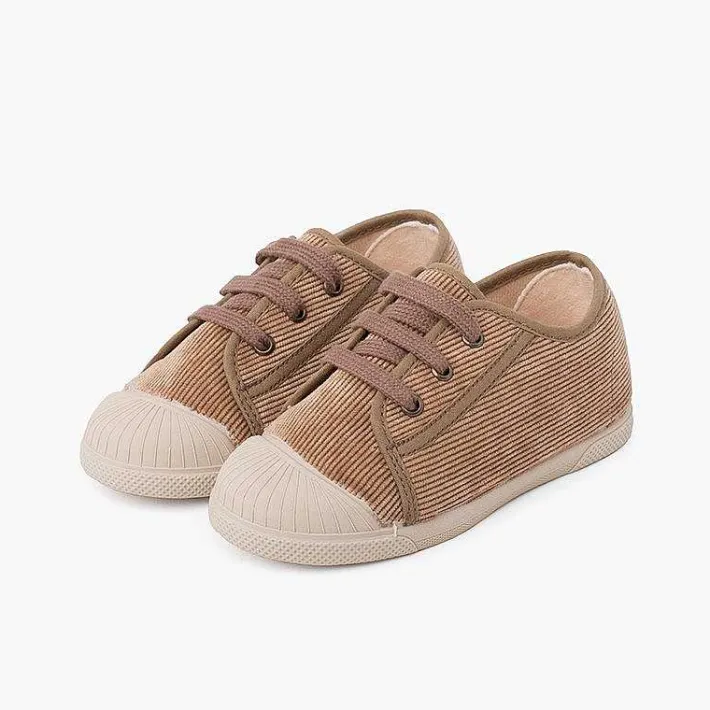 Pisamonas Trainers>Corduroy Rubber Toe Cap Sneakers