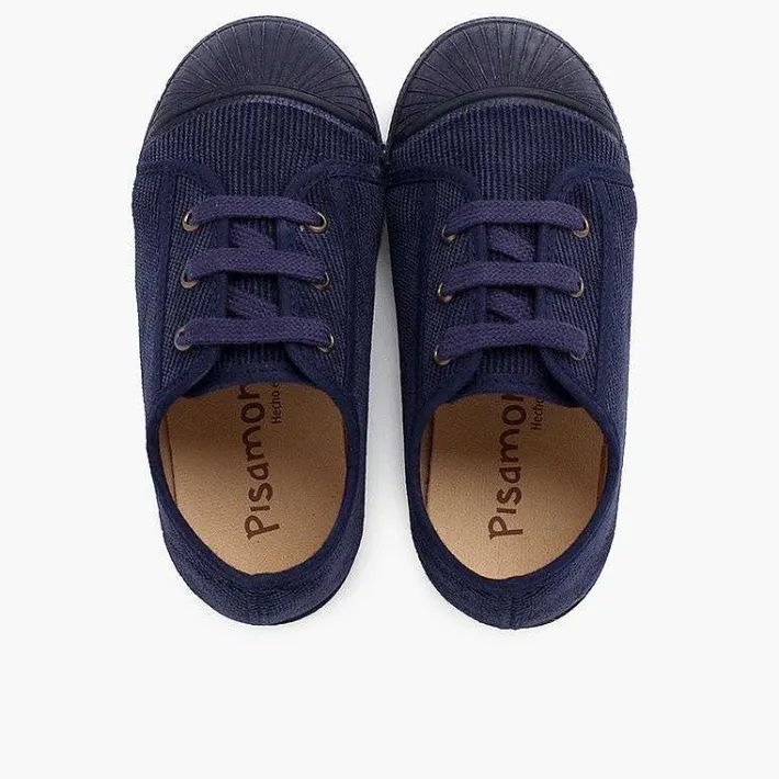 Pisamonas Trainers>Corduroy Rubber Toe Cap Sneakers