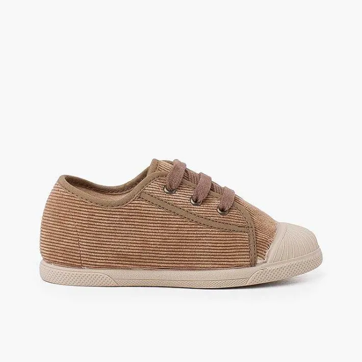 Pisamonas Trainers>Corduroy Rubber Toe Cap Sneakers