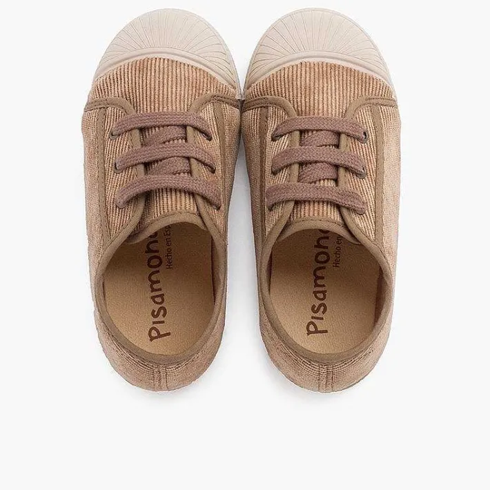 Pisamonas Trainers>Corduroy Rubber Toe Cap Sneakers