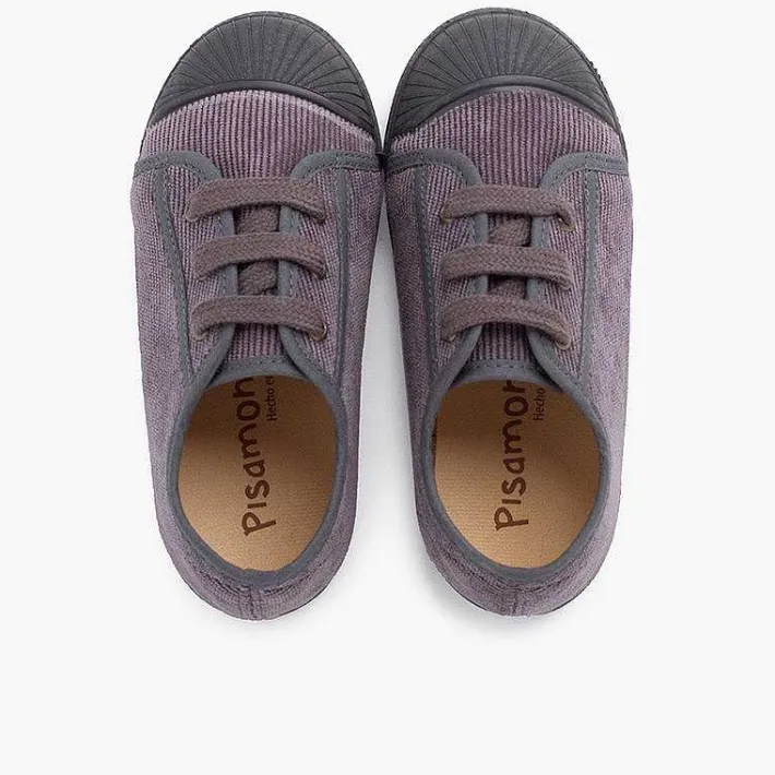 Pisamonas Trainers>Corduroy Rubber Toe Cap Sneakers