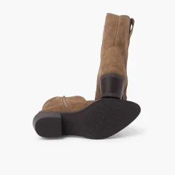 Pisamonas Boots>Country Style Suede Boots Colour Sand